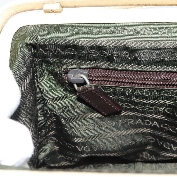 PRADA Hand Bag Canvas Brown Auth 185862