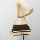 PRADA Hand Bag Canvas Brown Auth 185862-28