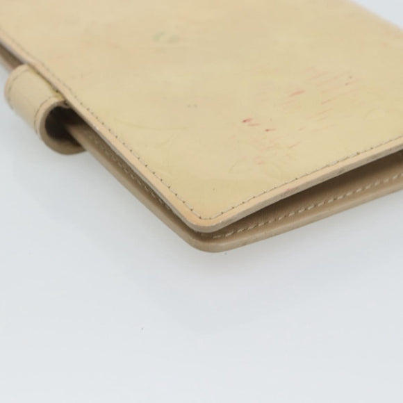 LOUIS VUITTON Monogram Vernis Agenda PM Planner Cover Beige R21001 Auth 185865