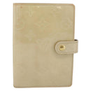 LOUIS VUITTON Monogram Vernis Agenda PM Planner Cover Beige R21001 Auth 185865-13