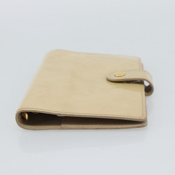 LOUIS VUITTON Monogram Vernis Agenda PM Planner Cover Beige R21001 Auth 185865