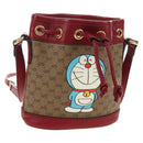 GUCCI GUCCI × Doraemon Micro GG Supreme Bag PVC Beige Gold 647801 Auth 185900M-1