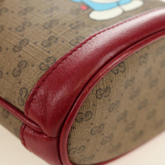 GUCCI GUCCI × Doraemon Micro GG Supreme Bag PVC Beige Gold 647801 Auth 185900M
