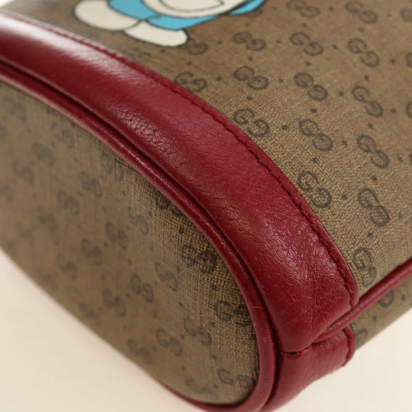 GUCCI GUCCI × Doraemon Micro GG Supreme Bag PVC Beige Gold 647801 Auth 185900M