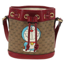 GUCCI GUCCI × Doraemon Micro GG Supreme Bag PVC Beige Gold 647801 Auth 185900M-2