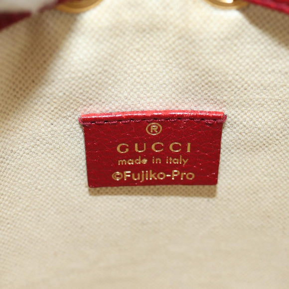 GUCCI GUCCI × Doraemon Micro GG Supreme Bag PVC Beige Gold 647801 Auth 185900M