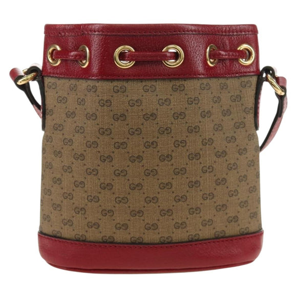 GUCCI GUCCI × Doraemon Micro GG Supreme Bag PVC Beige Gold 647801 Auth 185900M