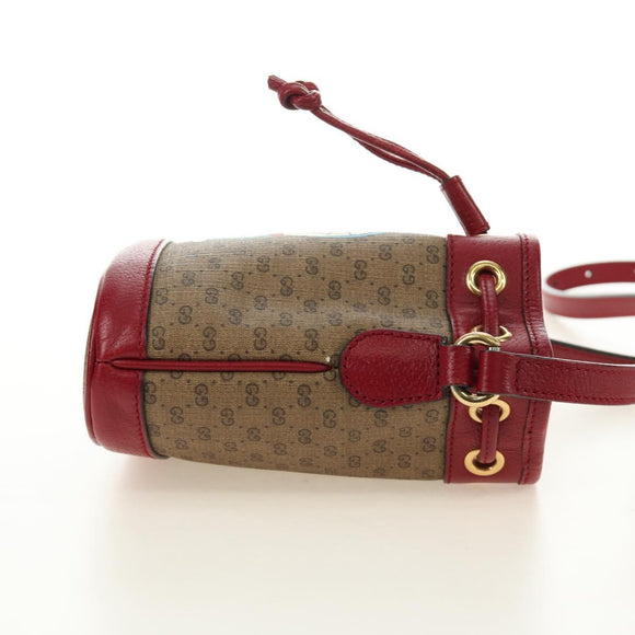 GUCCI GUCCI × Doraemon Micro GG Supreme Bag PVC Beige Gold 647801 Auth 185900M