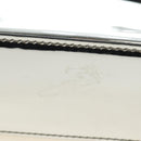 PRADA Hand Bag Patent Leather 2way Silver Auth 185901M-5