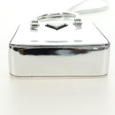PRADA Hand Bag Patent Leather 2way Silver Auth 185901M-7