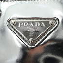 PRADA Hand Bag Patent Leather 2way Silver Auth 185901M-24
