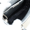 PRADA Hand Bag Patent Leather 2way Silver Auth 185901M-10