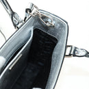 PRADA Hand Bag Patent Leather 2way Silver Auth 185901M-26