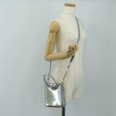 PRADA Hand Bag Patent Leather 2way Silver Auth 185901M-29