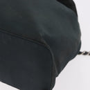 PRADA Chain Shoulder Backpack Nylon Green Silver Auth 185902A-13