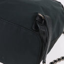 PRADA Chain Shoulder Backpack Nylon Green Silver Auth 185902A-15