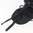PRADA Chain Shoulder Backpack Nylon Green Silver Auth 185902A-19