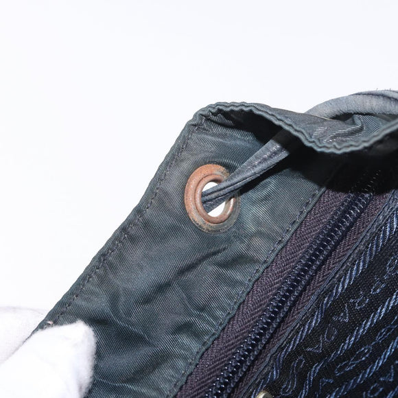 PRADA Chain Shoulder Backpack Nylon Green Silver Auth 185902A