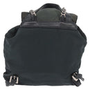 PRADA Chain Shoulder Backpack Nylon Green Silver Auth 185902A-3