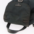 PRADA Chain Shoulder Backpack Nylon Green Silver Auth 185902A-6