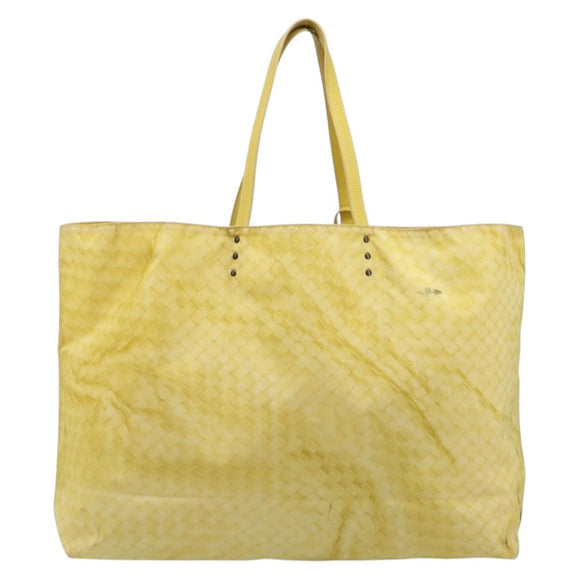 BOTTEGA VENETA INTRECCIATO Tote Bag Nylon Yellow Auth 185904A