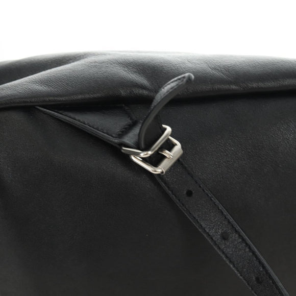 SAINT LAURENT Backpack Leather Black Silver Auth 185905SM