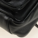 SAINT LAURENT Backpack Leather Black Silver Auth 185905SM-17