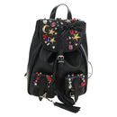 SAINT LAURENT Backpack Leather Black Silver Auth 185905SM-13