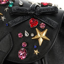 SAINT LAURENT Backpack Leather Black Silver Auth 185905SM-26
