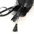SAINT LAURENT Backpack Leather Black Silver Auth 185905SM-28