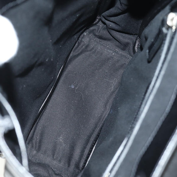 SAINT LAURENT Backpack Leather Black Silver Auth 185905SM