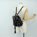 SAINT LAURENT Backpack Leather Black Silver Auth 185905SM-37