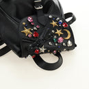 SAINT LAURENT Backpack Leather Black Silver Auth 185905SM-6