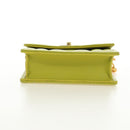 Christian Dior Cannage Miss Caro Chain Pouch Lamb Skin Green Gold Auth 185907SM-10