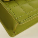 Christian Dior Cannage Miss Caro Chain Pouch Lamb Skin Green Gold Auth 185907SM-11