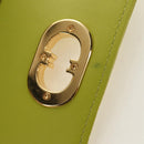 Christian Dior Cannage Miss Caro Chain Pouch Lamb Skin Green Gold Auth 185907SM-17