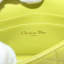 Christian Dior Cannage Miss Caro Chain Pouch Lamb Skin Green Gold Auth 185907SM-18
