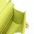 Christian Dior Cannage Miss Caro Chain Pouch Lamb Skin Green Gold Auth 185907SM-20