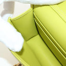 Christian Dior Cannage Miss Caro Chain Pouch Lamb Skin Green Gold Auth 185907SM-21