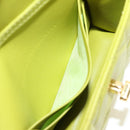 Christian Dior Cannage Miss Caro Chain Pouch Lamb Skin Green Gold Auth 185907SM-22