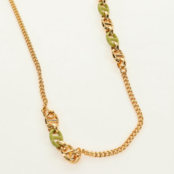 Christian Dior Cannage Miss Caro Chain Pouch Lamb Skin Green Gold Auth 185907SM