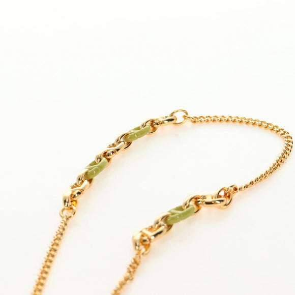 Christian Dior Cannage Miss Caro Chain Pouch Lamb Skin Green Gold Auth 185907SM