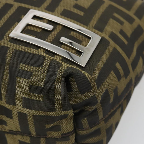 FENDI Zucca Canvas Tote Bag Black Brown Auth 185908