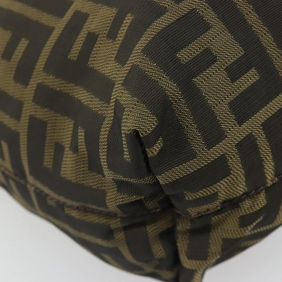 FENDI Zucca Canvas Tote Bag Black Brown Auth 185908