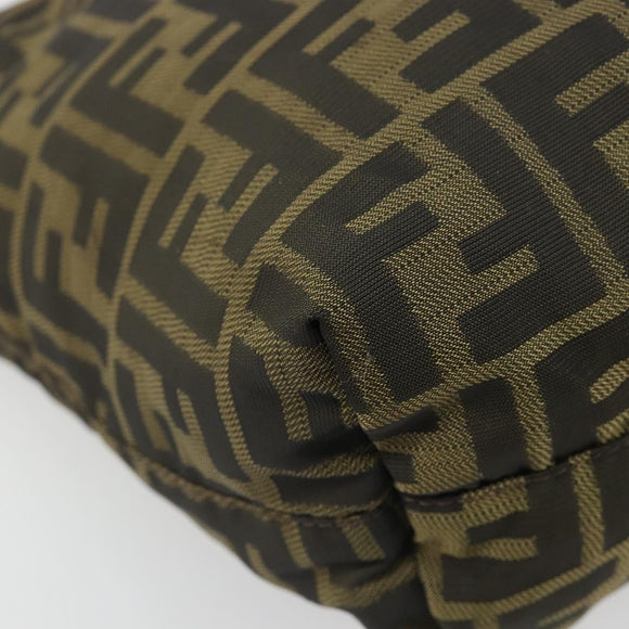 FENDI Zucca Canvas Tote Bag Black Brown Auth 185908