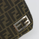 FENDI Zucca Canvas Tote Bag Black Brown Auth 185908-17