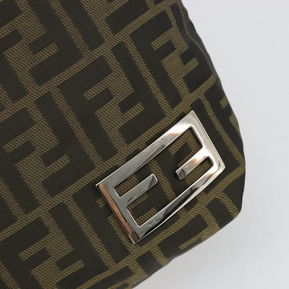 FENDI Zucca Canvas Tote Bag Black Brown Auth 185908