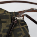 FENDI Zucca Canvas Tote Bag Black Brown Auth 185908-10