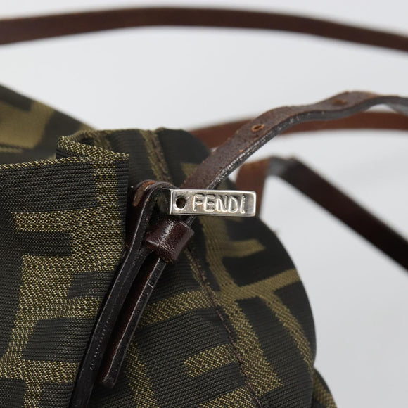 FENDI Zucca Canvas Tote Bag Black Brown Auth 185908