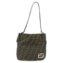 FENDI Zucca Canvas Tote Bag Black Brown Auth 185908-13